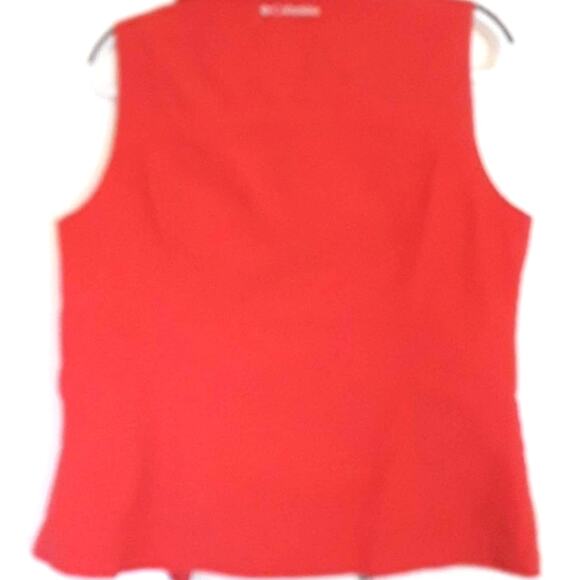 Womens Sz M Orange Full Zip Cotton Blend Pockets Lightweight Columbia Vest - Picture 4 of 9